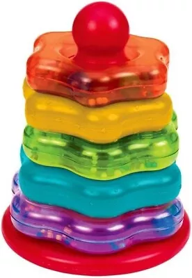 Battat - Stacking Rings - Classic Stackable Baby Toy - 5 Rainbow Rings - Develop • £12.95