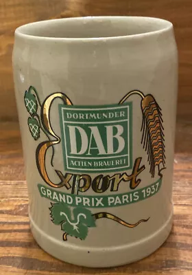 Dortmunder DAB Actien Brauerei Export Beer Stein Mug 6395 Grand Prix Paris 1937 • $7.49