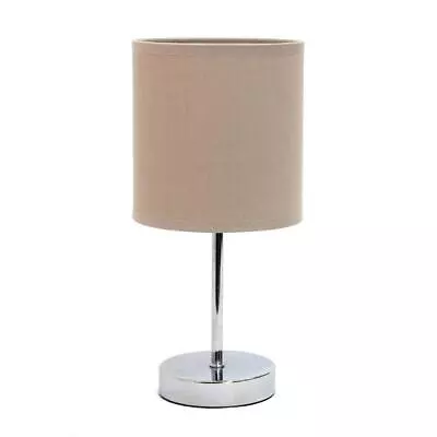 Brown Basic Chrome Home Office Mini Table Lamp With Fabric Shade 11.81 Inches • $11.70