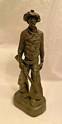 Rare Vintage Metal Western Cowboy Sculpture W/ Rifle Michael Garman Productions • $63.75