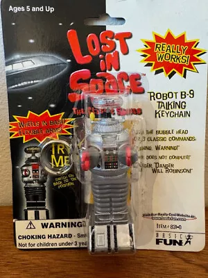 1997 Lost In Space Robot B-9 Talking  Key Chain Sealed Basic Fun • $10