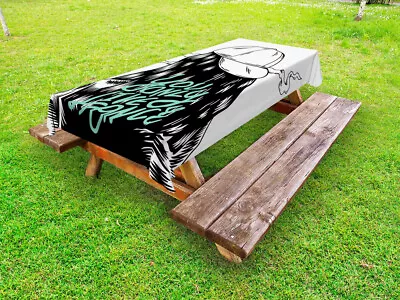 YOLO Outdoor Tablecloth Girl With A Backwards Hat • £29.99