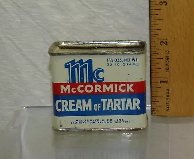 Old Metal Spice Tin McCormick Cream Of Tartar 1.25 Oz Vintage Advertising USA • $12