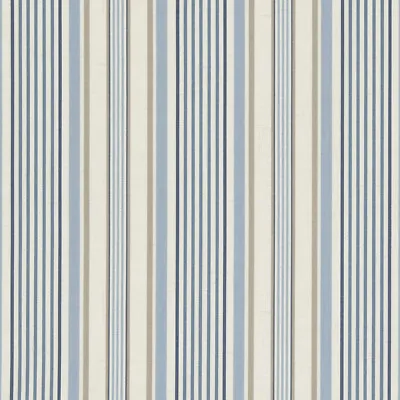 Coastal Stripe Chambray Beige Cotton Matt PVC WIPE CLEAN Tablecloth Oilcloth • £8.99