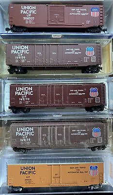 N Scale MTL 50’ Box Car Runner Pack Set Union Pacific UP “automated Rail Way” • $99.95
