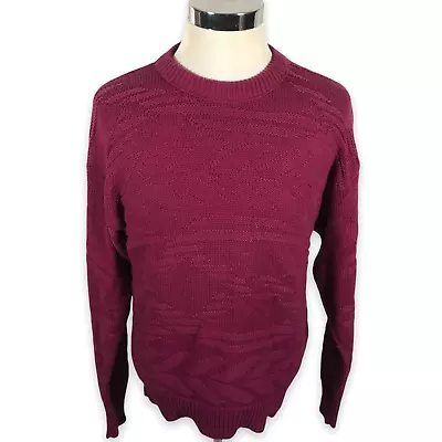 American Crew Mens Pullover Sweater Vintage Purple Long Sleeve Cotton L New • $19.99
