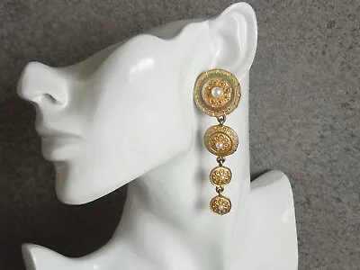 Long Massive Fashion Jewelry Stud Earring/Earrings With Faux Pearls 261 G/82 X • £26.18