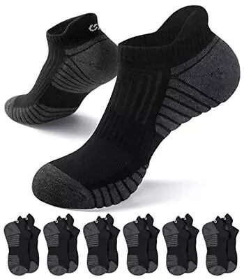 Tmani 6 Pairs Men Socks Cushioned Ankle Durable Cotton Socks Thick Low Cut  • $20.68