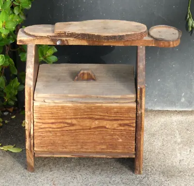 $69 • Buy Antique Australian Wooden Timber Bespoke Shoe Shine Box Storage