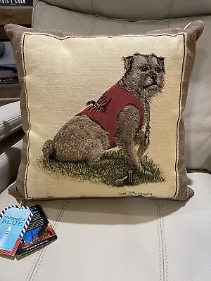 Hines Of Oxford Rt. Hon Thomas Terrier Tapestry Pillow Cream Red Brown 18  NWT • $49.99