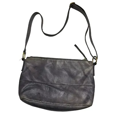 OSGOODE MARLEY Crossbody Zip Sof Purse RFID Block Leather Bag Gray 3 Compartment • $34.16