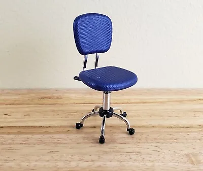 Dollhouse Office Chair Modern Desk Purple/Blue 1:12 Scale Miniature Furniture • $21.75