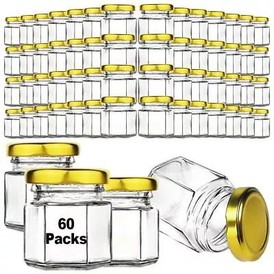 60 Pcs Small Glass Favor Jars With Airtight Lids 1.5 Oz Mini Honey Jars For ... • $38.84
