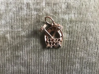 £59.99 • Buy Vintage Solid 9ct Gold Wedding Charm Pendant Good Luck Horseshoe Sweep Brushes