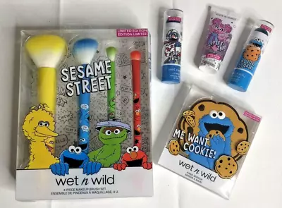 Sesame Street Wet N Wild Lot Elmo Cookie Monster Big Bird Make Up Brush Mirror • $25.99