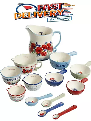 The Pioneer Woman Durable Stoneware Classic Charm 13-Piece Measuring Cup Set • $31.58