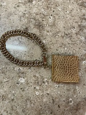 Vintage Gold Plate Curb Link Book Picture Locket Bracelet • $15