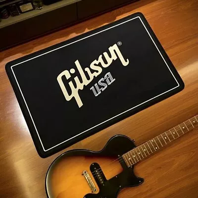 GIBSON Guitar Printed Music Flannel Area Rug Room Non-Slip Floor Carpet Deco • $20.99