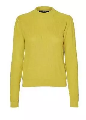 Vero Moda Sweater Galexsun Yellow Knit Women Sz XL NEW NWT N169 • $17.25