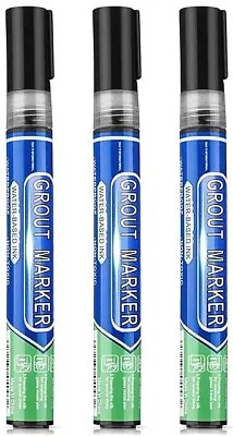 £3.80 • Buy (3 PACK) Grout Pen Bath Kitchen Shower Tile Repair Reviver Anti-Mould * BLACK 