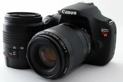 CANON EOS REBEL T5 18.0MP 35-80/80-200mm [Exc W/8GB SD CardStrap [650] • $711.37