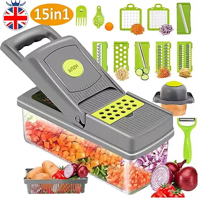 15in1 Cutter Multi Functional Veg Chopper For Food Vegetable Slicer Salad Dicer • £11.48