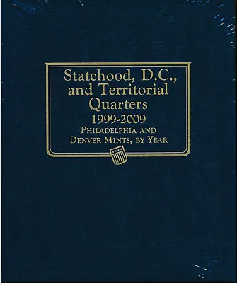Whitman Album 2821 State DC & Territories Quarter 1999-2009 P&D Mints  Book 25c • $24.49