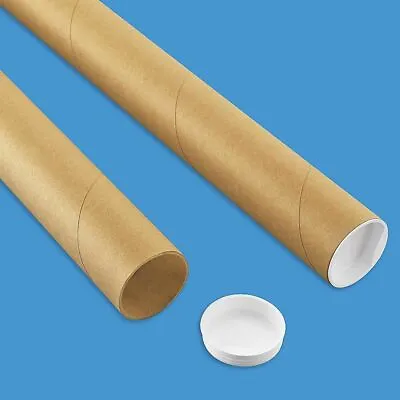 Premium Kraft Mailing Shipping Poster Tubes With Plastic End Caps 2  X 24  • $23.99