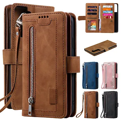 $19.61 • Buy For Samsung S22 S21 FE S20 Ultra S10 S9 S8 Plus Case Zipper Leather Wallet Cover