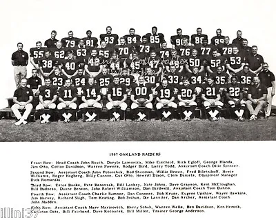 1967 OAKLAND RAIDERS AFL FOOTBALL TEAM 8X10 PHOTO HOFs BLANDA OTTO BELETNIKOFF • $5.57