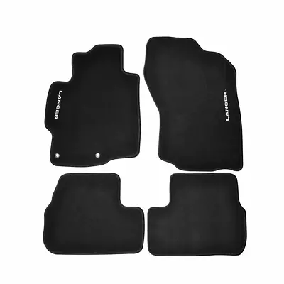 Fits 08-17 Mitsubishi Lancer Black Nylon Floor Mats Anti-slip Carpets & Emblems • $58.99