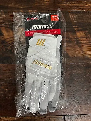 NEW Marucci 2021 Pittards Reserve Adult Baseball Batting Gloves Pair WHITE SMALL • $29.39