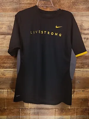 Men's Black Nike Dri-FIT Live Strong Crew Neck Shirt Size Large • $13