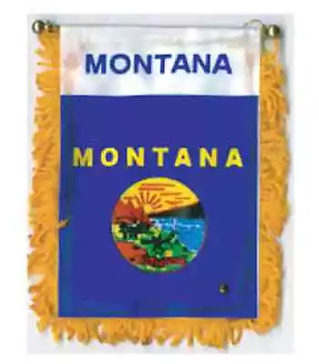 MONTANA MINI BANNER FLAG 4 X 6  With BRASS STAFF & SUCTION CUP  - NEW • $3.50