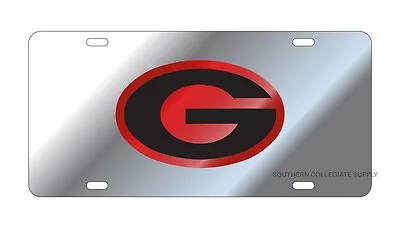 UGA GEORGIA BULLDOGS Silver-Red-Black Mirrored License Plate / Car Tag • $24.95