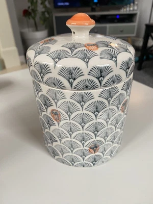 £6.99 • Buy Joyye Cream Black & Orange Owl Pattern Ceramic Storage Jar  Good Condition