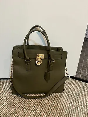 Brand New Michael Kors Large Hamilton Satchel In Olive Green • $68