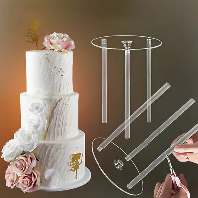 Cake Support Rods W/ Cake Separator Plates Cake Stacking Dowels For Tiered Cakes • £4.89