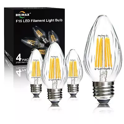 BRIMAX F15 E26 LED Post Bulbs 6W 60W Dimmable Candle Ceiling Fan Lantern Bulbs • $13.99