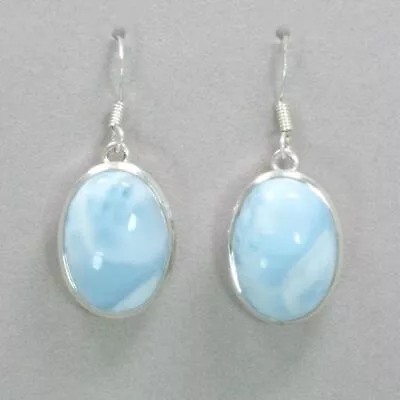 Larimar 925 Sterling Silver Handmade Earring Valentine Day Jewelry SP-696 • £14.86