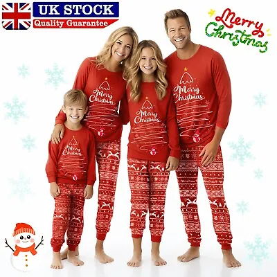 Xmas Tree Christmas Pyjamas Family Matching Boy Girl PJs Set Nightwear Pajamas • £8.91