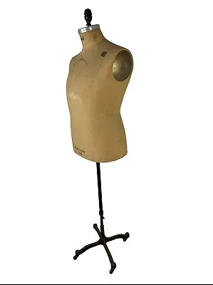 1900s Mannequin Mature Man Torso Dress Form Model 1957 Wolfe Antique Union Made • $850