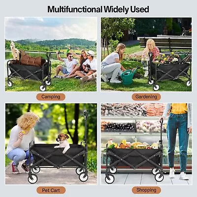 Outdoor Utility Wagon Cart Heavy Duty Foldable Collapsible Folding Wagonz • $49.99