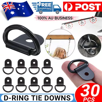 30PCS Heavy Duty D-Ring Tie Down Stainless Steel Anchor Point Black Universal AU • $12.25