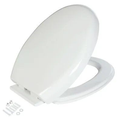 £9.95 • Buy Luxury Slow Soft Close White Oval Bathroom Toilet Seat With Bottom Fixing Hinges