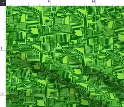 $27.20 • Buy Circuit Board Computer Chip Digital Nerd Geek Fabric Printed By Spoonflower BTY