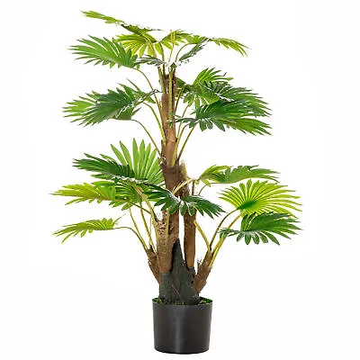 HOMCOM Artificial Palm Tree Fake Plant In Pot Indoor Outdoor Décor 135cm • £53.99