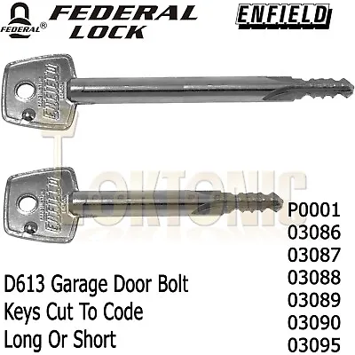 £7.95 • Buy Additional Enfield Garage Door Bolt Spare Extra Keys Cut To Code Long Or Short
