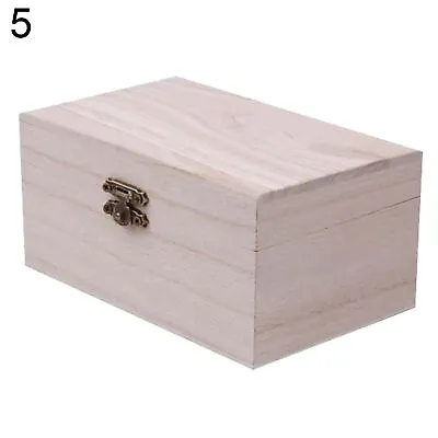 Portable Wooden Storage Box With Lock Treasure Chest Jewelery Case Organiser • $12.08