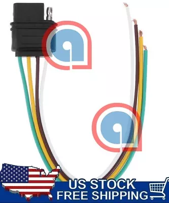 4-Way Flat 4 Pin 1 Feet/12 In Trailer Light Wiring Harness Female Plug Connector • $7